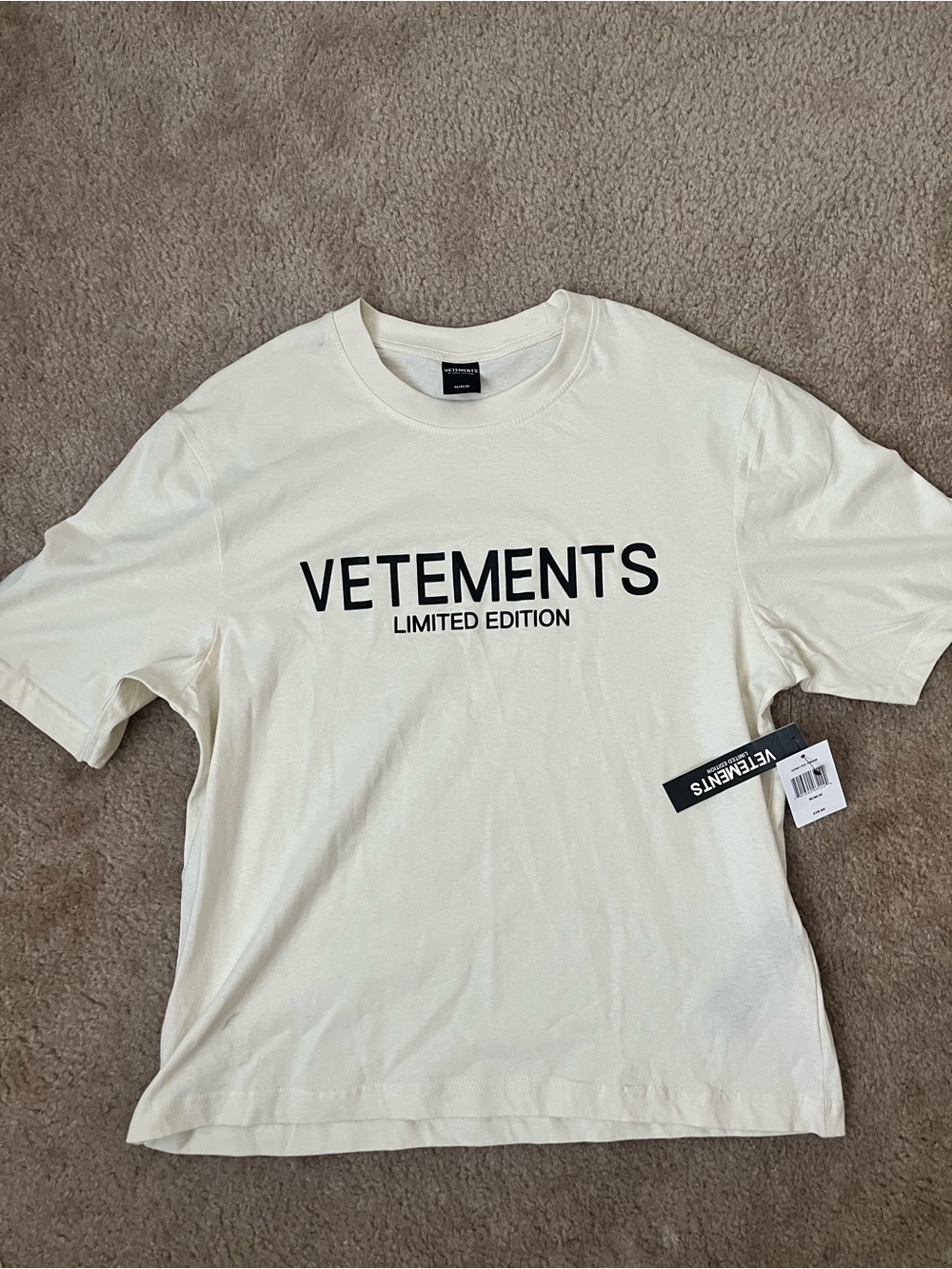 Vetements Men's Beige T-Shirt Size Medium LIMITED EDITION By Drill Clothing